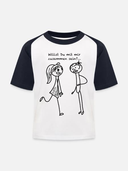 Zusammen sein - Kinder Baseball T-Shirt - Weiß/Navy