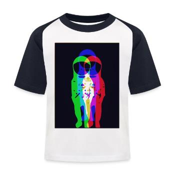Parallel - Kinder Baseball T-Shirt - Weiß/Navy - Vorne