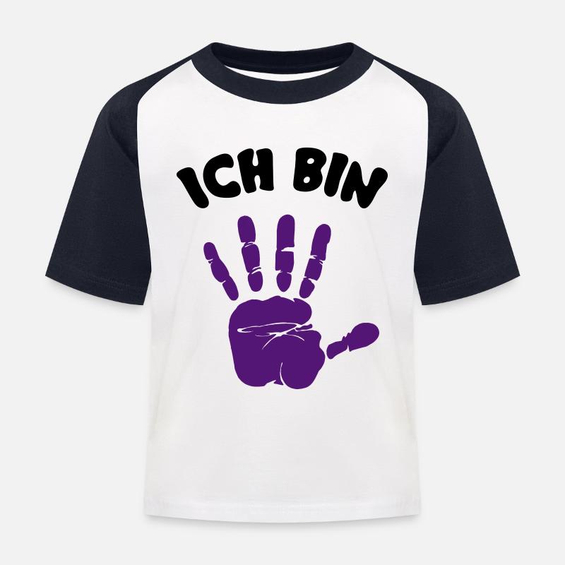 ich bin 5 - Kinder Baseball T-Shirt - Weiß/Navy