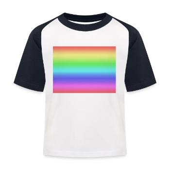 Regenbogen - Kinder Baseball T-Shirt - Weiß/Navy - Vorne