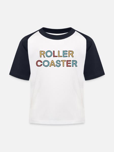 Achterbahn - Kinder Baseball T-Shirt - Weiß/Navy