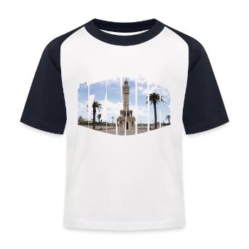 Izmir klokkentoren - Kinderen baseball T-shirt - wit/navy - Voor