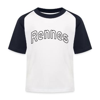 Rennes - T-shirt baseball Enfant - blanc/marine - Devant