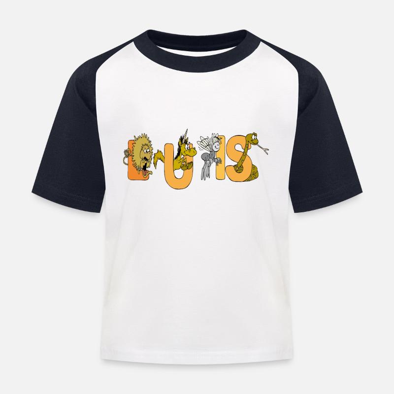 Luis - Kinder Baseball T-Shirt - Weiß/Navy