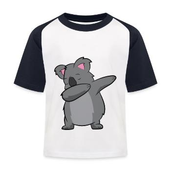 Funny Dabbing Koala - Kids' Baseball T-Shirt - white/navy - Front
