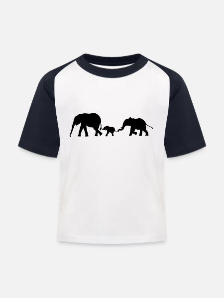 Elefanten, Elefant - Kinder Baseball T-Shirt - Weiß/Navy