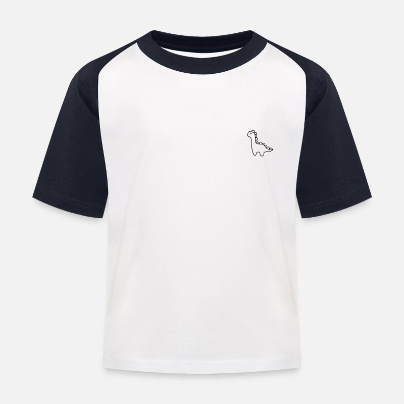Dinosaurier Dino Kinder Verspieltes Design - Kinder Baseball T-Shirt - Weiß/Navy