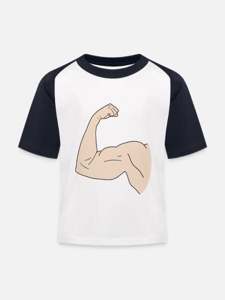 Stark - Kinder Baseball T-Shirt - Weiß/Navy