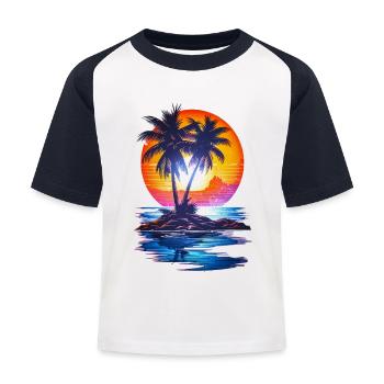 Fan Island - Kids' Baseball T-Shirt - white/navy - Front