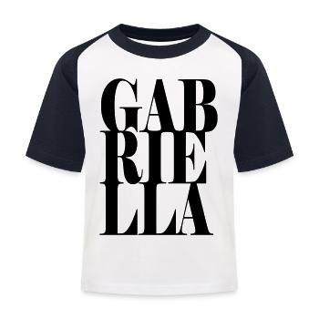 Gabriella Surname First name Modern font Word Art - Kids' Baseball T-Shirt - white/navy - Front