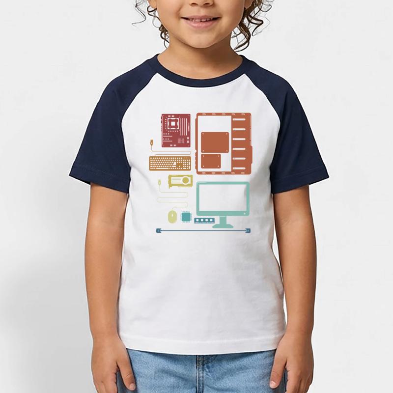 Retro Hardware Admin IT Operations Computer Scientist Kids' Baseball T-Shirt