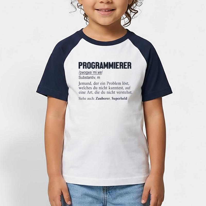 Programmierer Definition Developer Coder Kinder Baseball T-Shirt