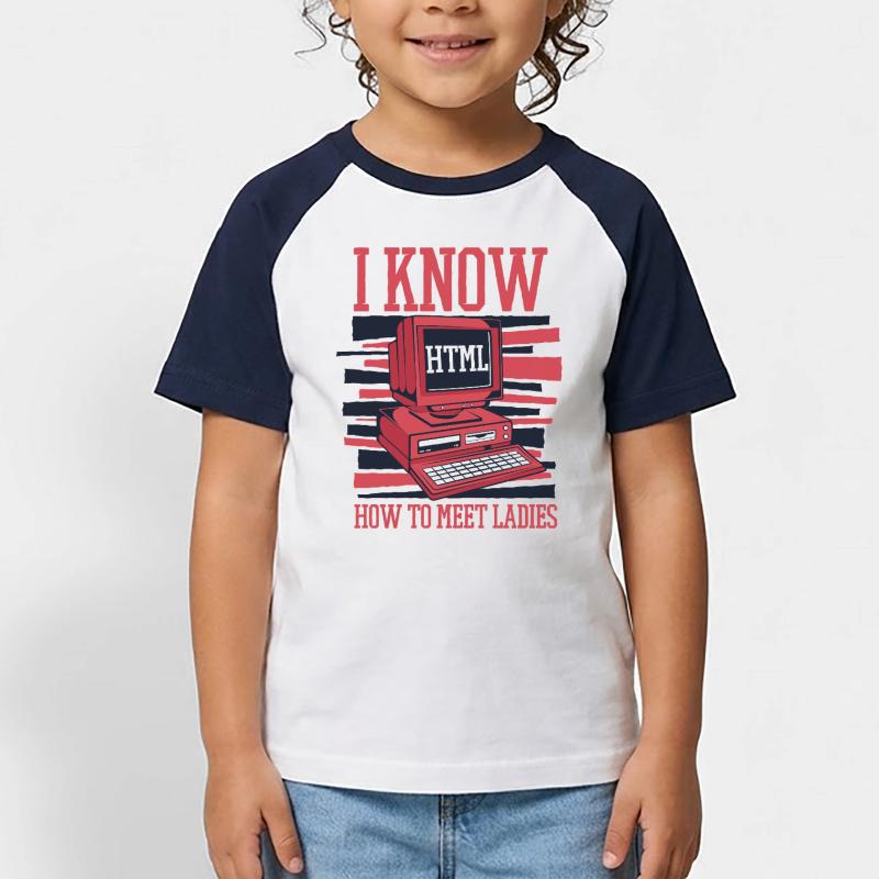Je sais chaud pour rencontrer des dames Developer Coder T-shirt baseball Enfant