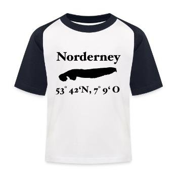 Norderney Insel Design Nordsee - Kinder Baseball T-Shirt - Weiß/Navy - Vorne