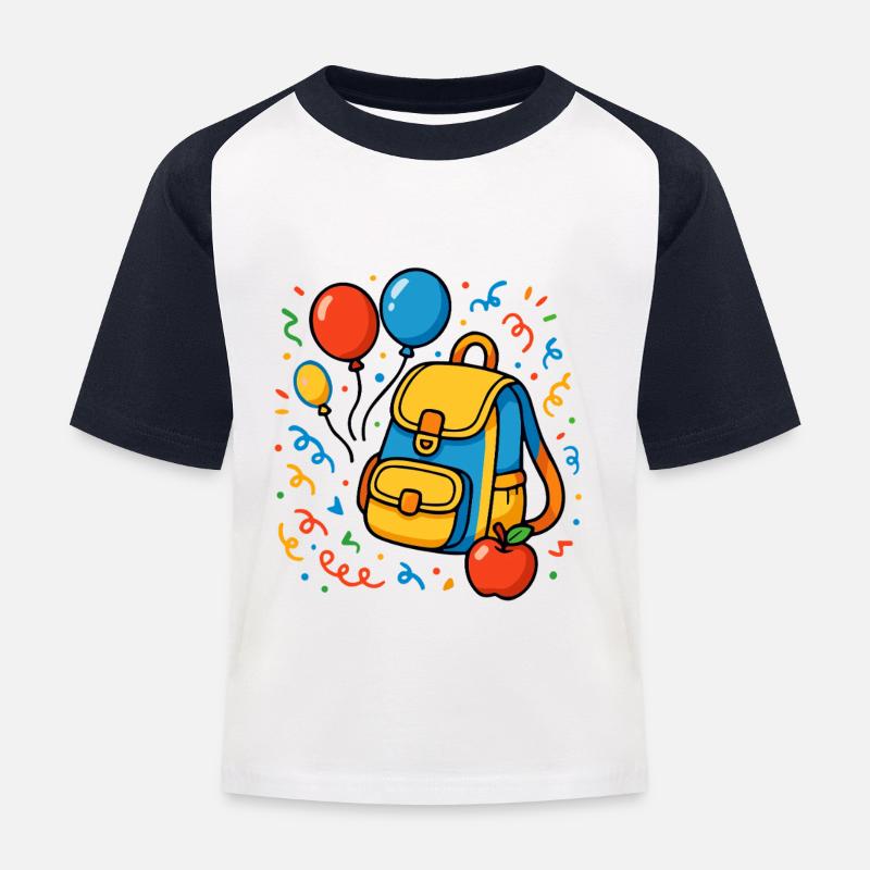 Grundschule Einschulung Schulstart - Kinder Baseball T-Shirt - Weiß/Navy