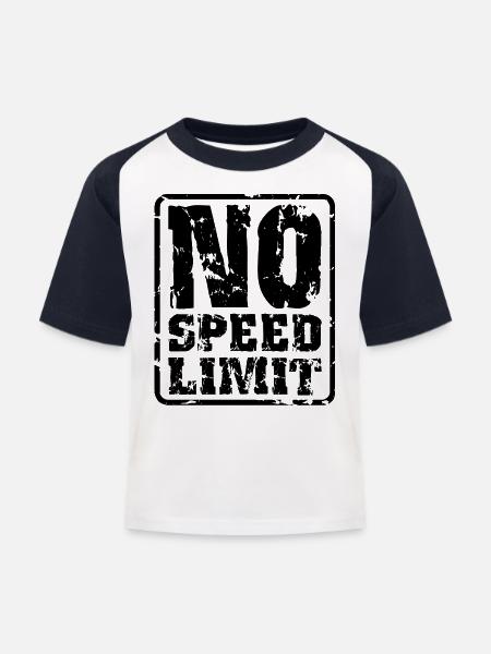 NO SPEED LIMIT - Kinder Baseball T-Shirt - Weiß/Navy