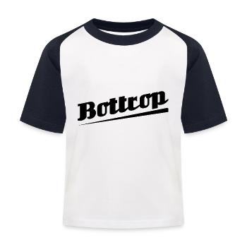 Bottrop - Textdesign mit Stadtnamen - Kinder Baseball T-Shirt - Weiß/Navy - Vorne