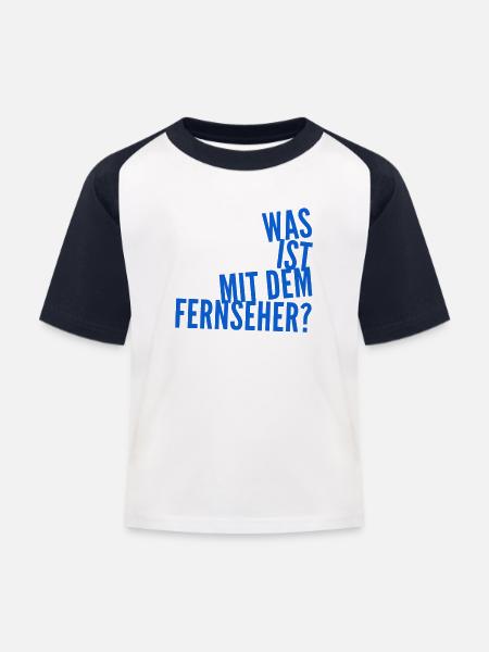 der Fernseher ist komisch - Kinder Baseball T-Shirt - Weiß/Navy