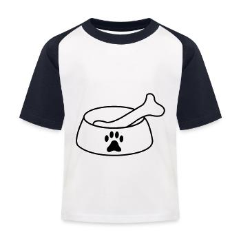 bol pour chien 01 - T-shirt baseball Enfant - blanc/marine - Devant
