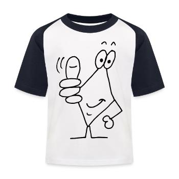 Daumen hoch - Kinder Baseball T-Shirt - Weiß/Navy - Vorne