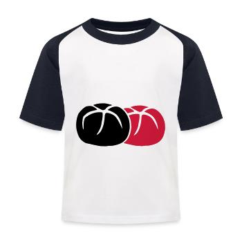 2 Broetchen 3farbig - Kinder Baseball T-Shirt - Weiß/Navy - Vorne