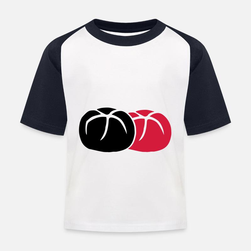 2 broches 3 couleurs - T-shirt baseball Enfant - blanc/marine