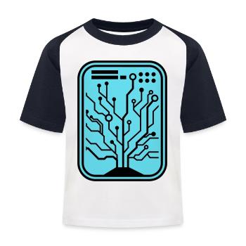 Micro Chip - Kids' Baseball T-Shirt - white/navy - Front
