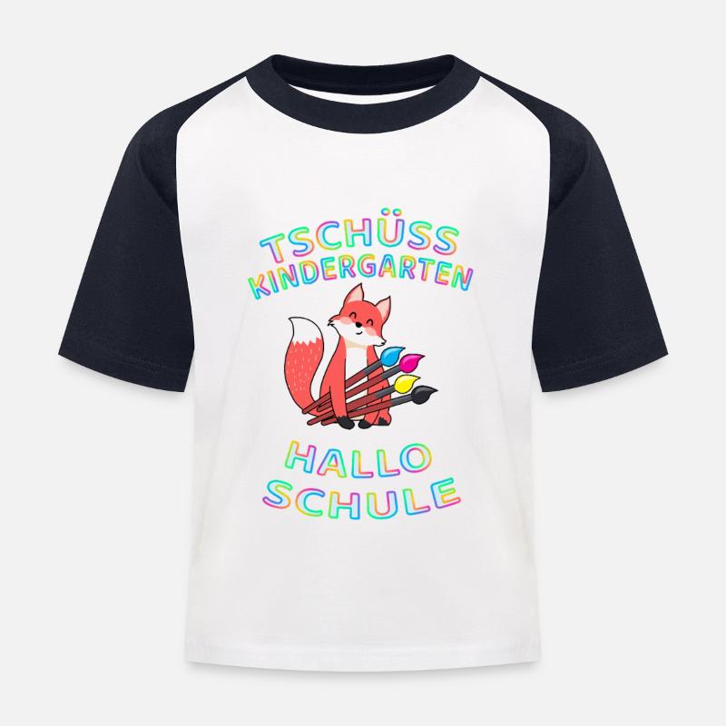 Schule beginnt - Kinder Baseball T-Shirt - Weiß/Navy