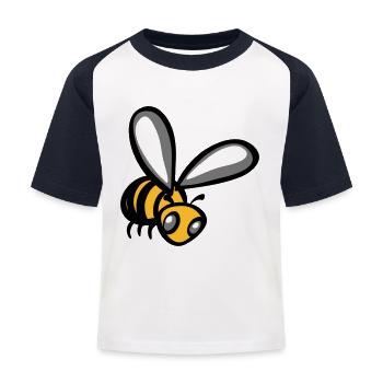 abeille - T-shirt baseball Enfant - blanc/marine - Devant