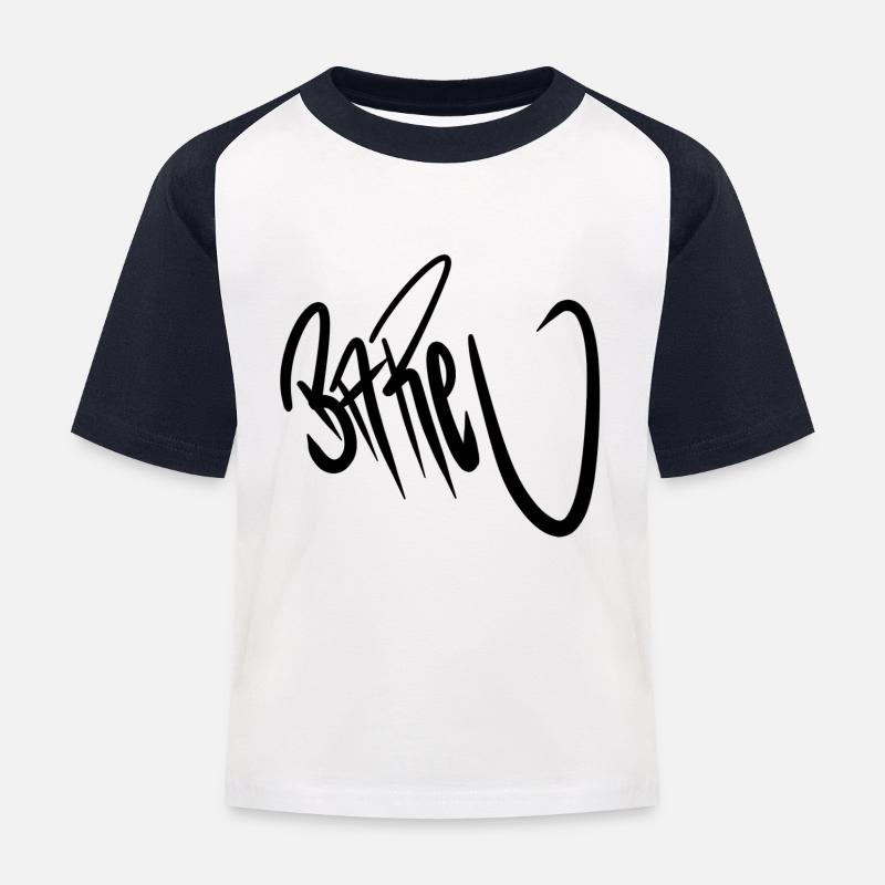 Barel Tag - Kinder Baseball T-Shirt - Weiß/Navy