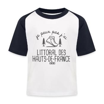 Randonnée Pas de Calais GR120 randonneur - T-shirt baseball Enfant - blanc/marine - Devant