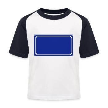 Leere Straßenschild Platte - Kinder Baseball T-Shirt - Weiß/Navy - Vorne