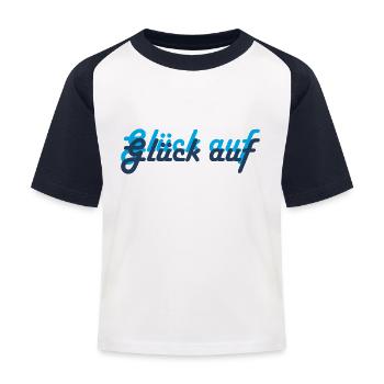 Glück auf - Kinder Baseball T-Shirt - Weiß/Navy - Vorne