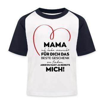 Maman Cadeau Drôle - T-shirt baseball Enfant - blanc/marine - Devant