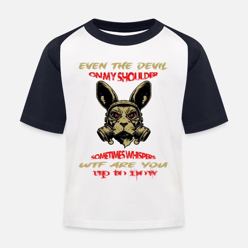 Bunny devil - Kinder Baseball T-Shirt - Weiß/Navy