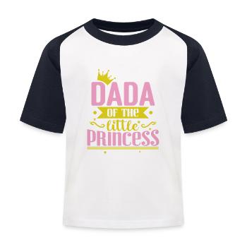 Dada of the little Princess - Kids' Baseball T-Shirt - white/navy - Front