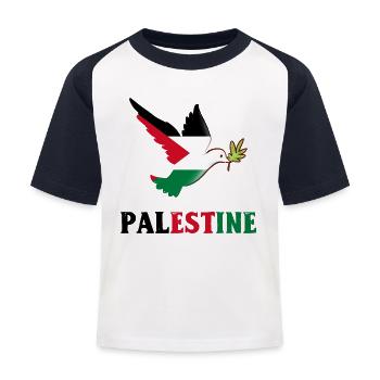 Palästina - Kinder Baseball T-Shirt - Weiß/Navy - Vorne