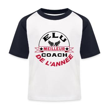 Elu meilleur coach de l'année - T-shirt baseball Enfant - blanc/marine - Devant