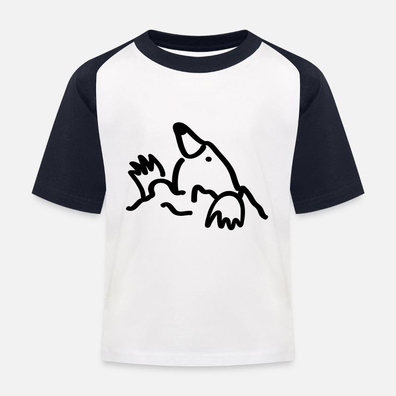 Mole - Kids' Baseball T-Shirt - white/navy