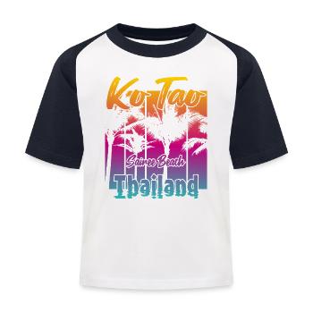 Ko Tao Sairee Beach Thaïlande - T-shirt baseball Enfant - blanc/marine - Devant