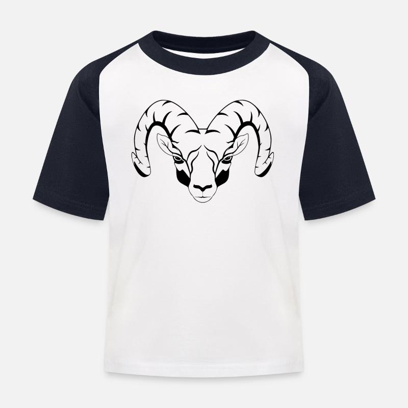 Widder Tierkreiszeichen - Kinder Baseball T-Shirt - Weiß/Navy