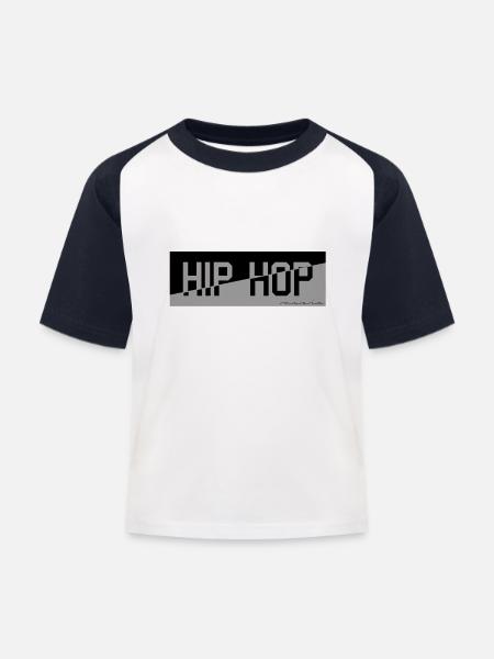 Hip Hop - Kinder Baseball T-Shirt - Weiß/Navy