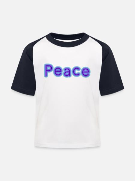 Friede - Kinder Baseball T-Shirt - Weiß/Navy