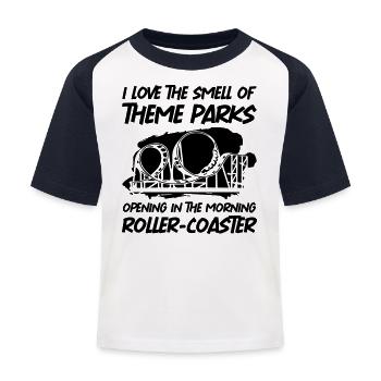 Montagnes russes pour un parc à thème - T-shirt baseball Enfant - blanc/marine - Devant