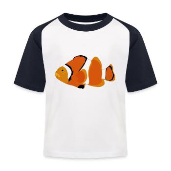 Clownfisch - Kinder Baseball T-Shirt - Weiß/Navy - Vorne