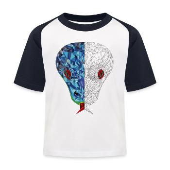 Schlange Polygon - Kinder Baseball T-Shirt - Weiß/Navy - Vorne
