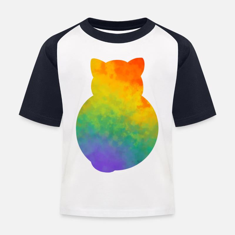Pride Kitty - Kids' Baseball T-Shirt - white/navy