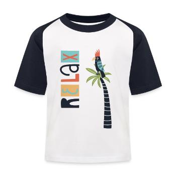 Relax - Kids' Baseball T-Shirt - white/navy - Front