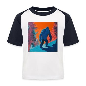 BigFoot, big foot, sasquatch - T-shirt baseball Enfant - blanc/marine - Devant