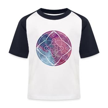 Mandala - Kids' Baseball T-Shirt - white/navy - Front